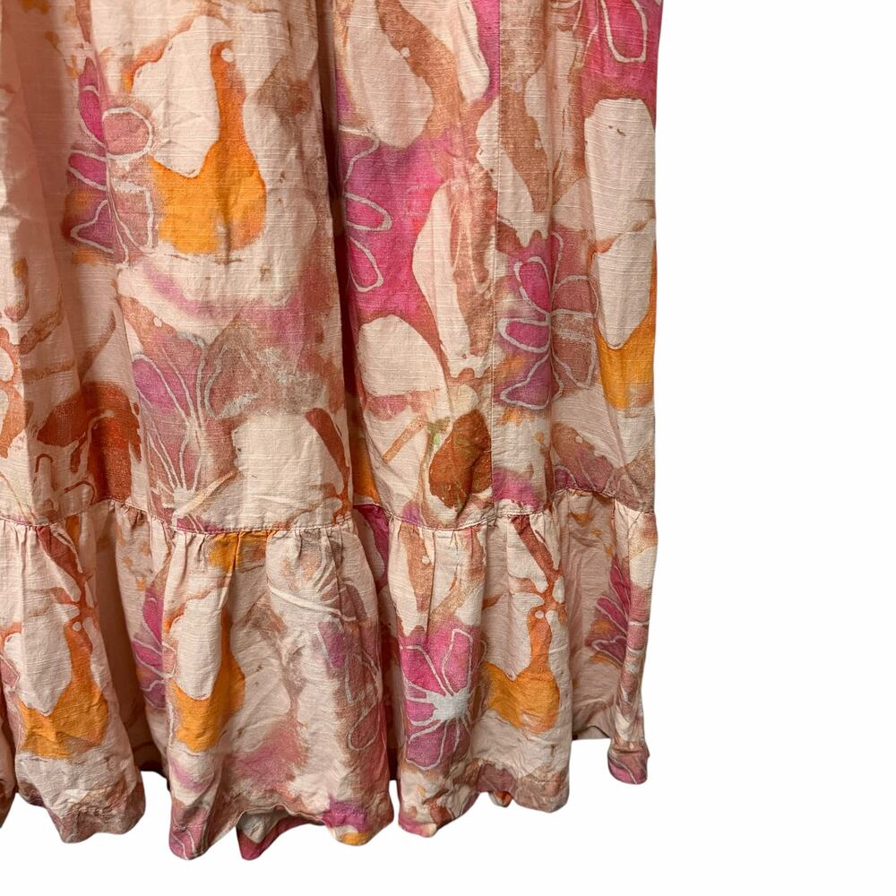 Anthropologie Maeve The Cassandra Maxi Dress Peach Floral Print Womens Small - Picture 3 of 7